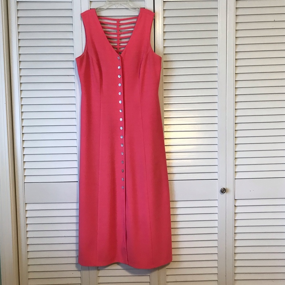 Coldwater Creek Vibrant Pink Midi Dress